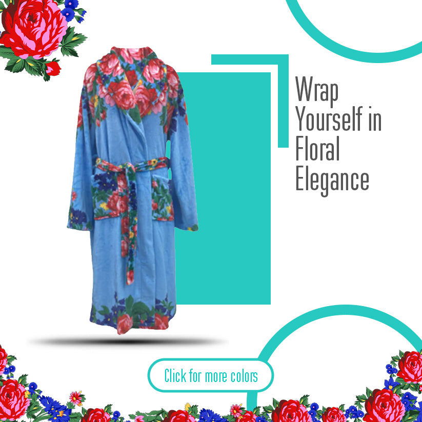 Kokum Floral Digital Print Bathrobe for Woman