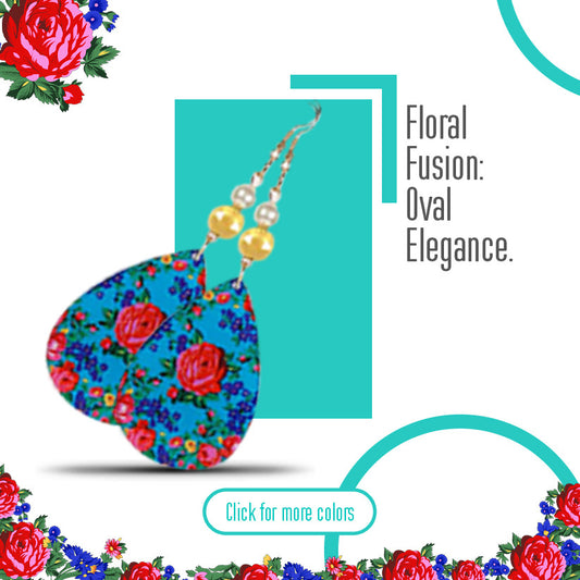 Boucle d'oreille d'art floral Kokum - Forme ovale