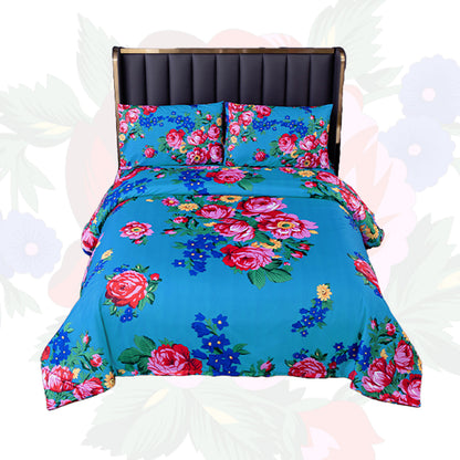 Floral Art 4 Pcs Sheet and Duvet Cover Set