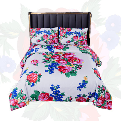 Floral Art 4 Pcs Sheet and Duvet Cover Set