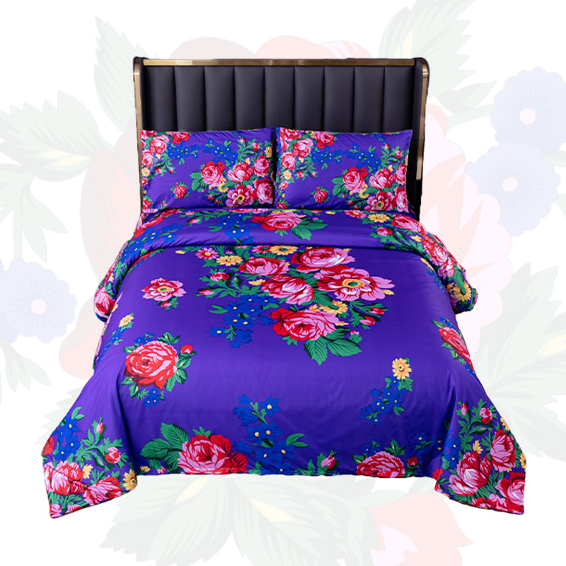 Floral Art 4 Pcs Sheet and Duvet Cover Set