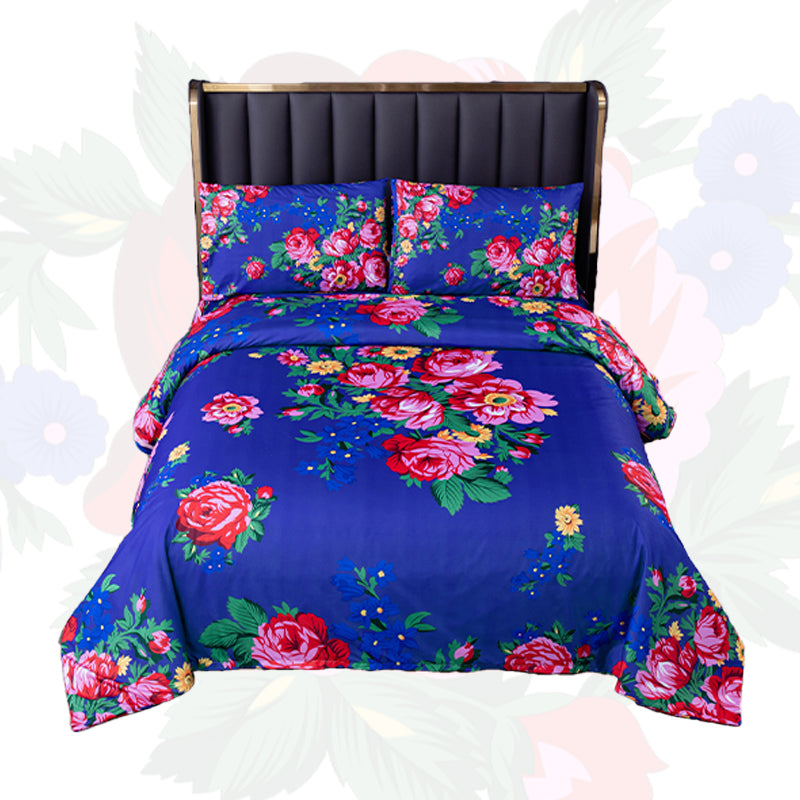 Floral Art 4 Pcs Sheet and Duvet Cover Set