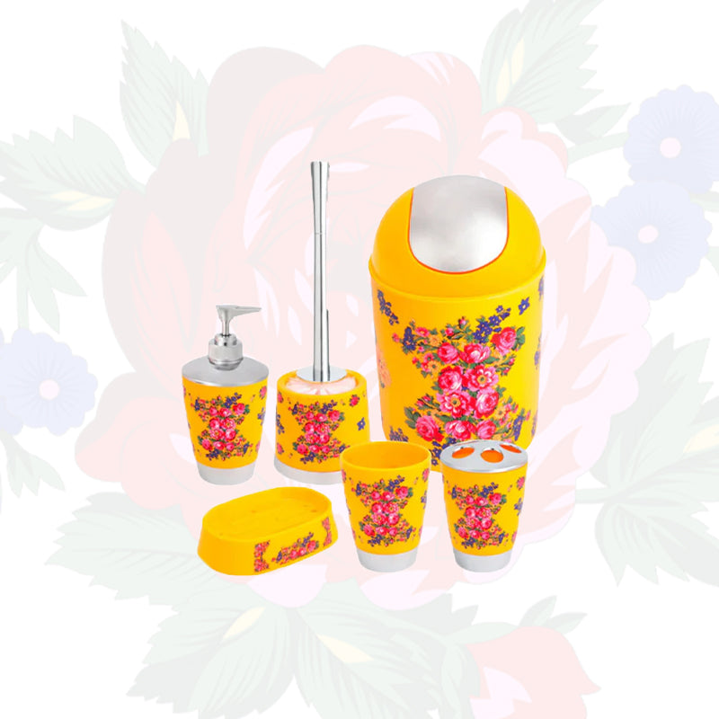 Kokum Floral Art Accesorios de baño Juego de baño de 6 piezas