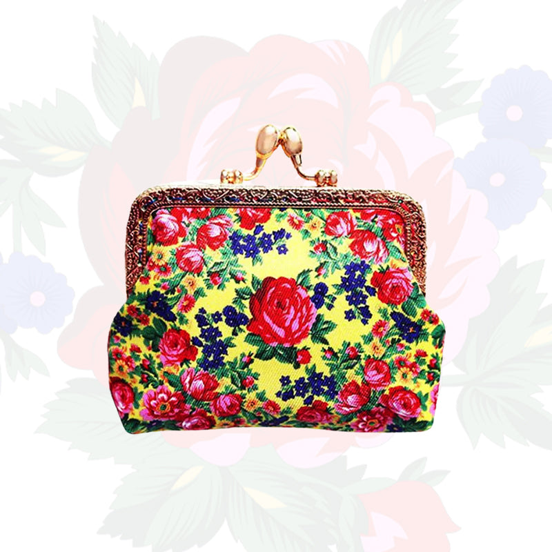 Sac à monnaie d'art floral Kokum