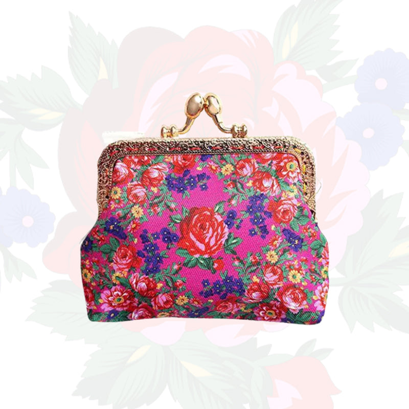 Sac à monnaie d'art floral Kokum