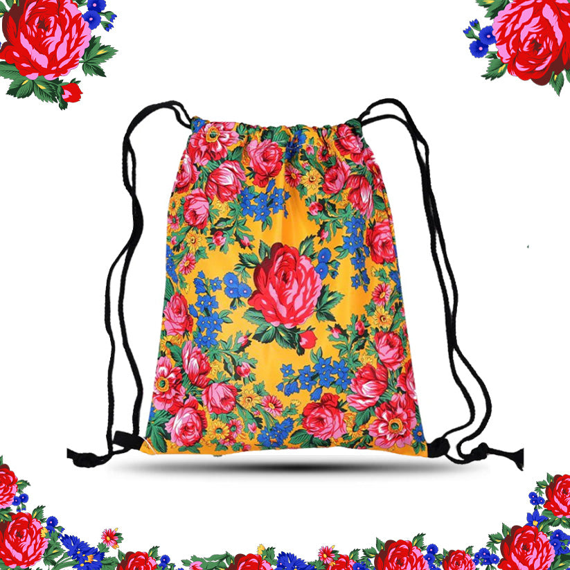Kokum Floral Drawstring Bag