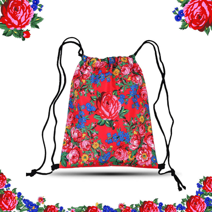 Kokum Floral Drawstring Bag