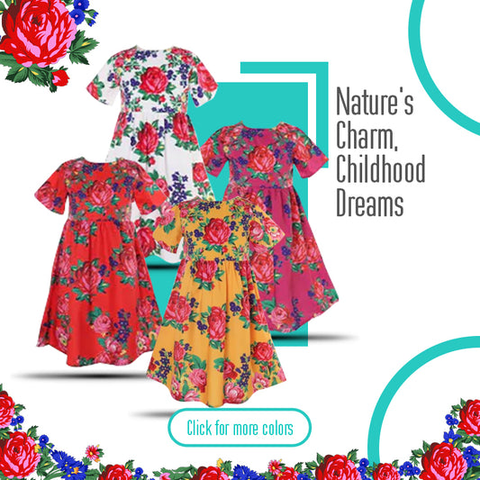 Niños – Vestido artístico floral Kokum