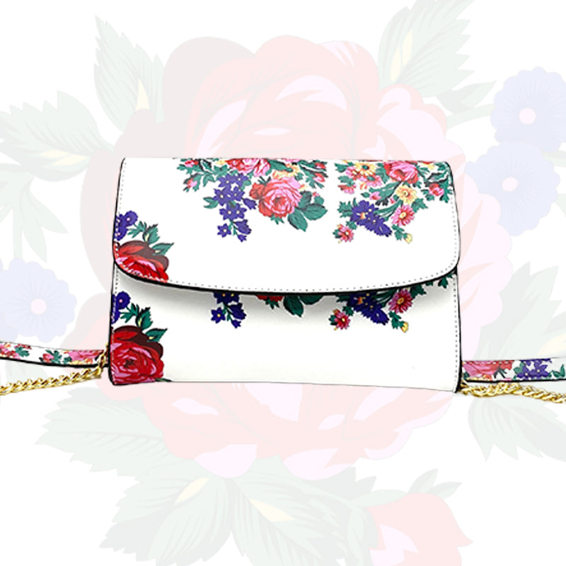 Bolso de mano de arte floral