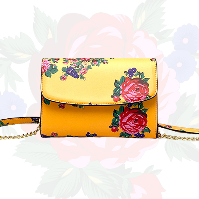 Bolso de mano de arte floral