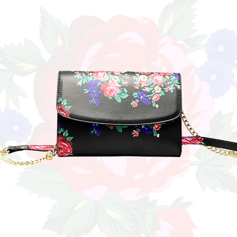 Bolso de mano de arte floral