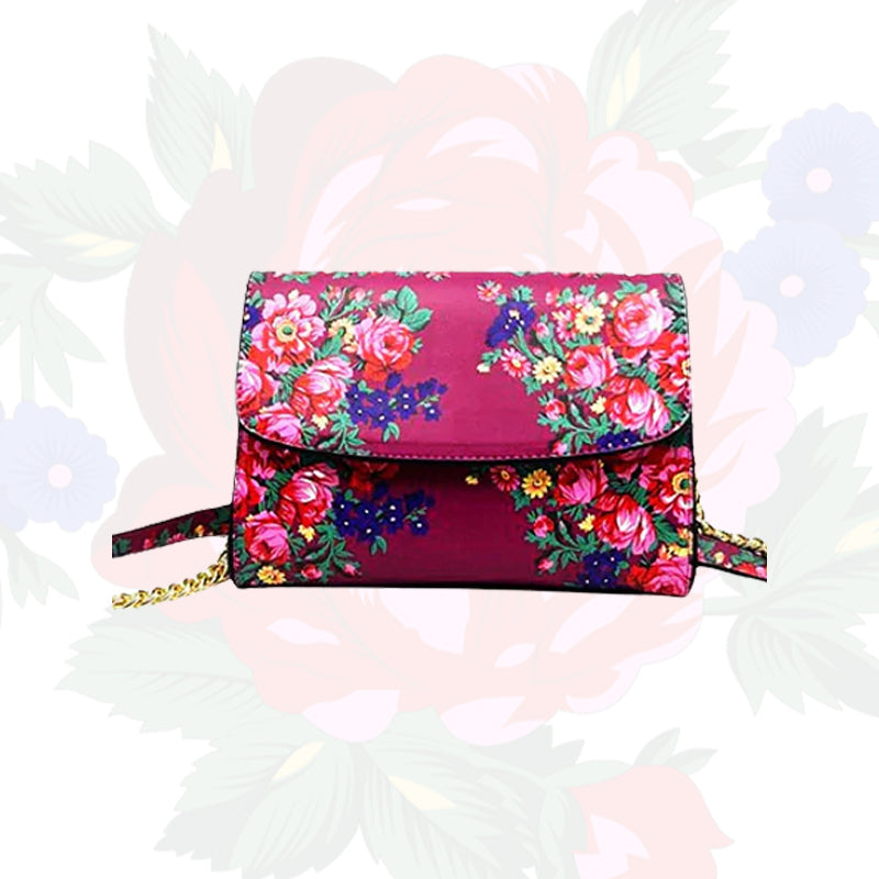 Bolso de mano de arte floral