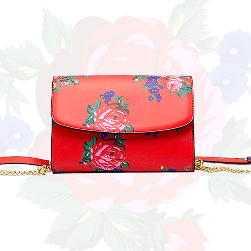 Bolso de mano de arte floral