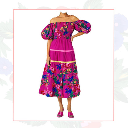 Vestidos Largos de Fiesta con Estampado Floral y Cinta