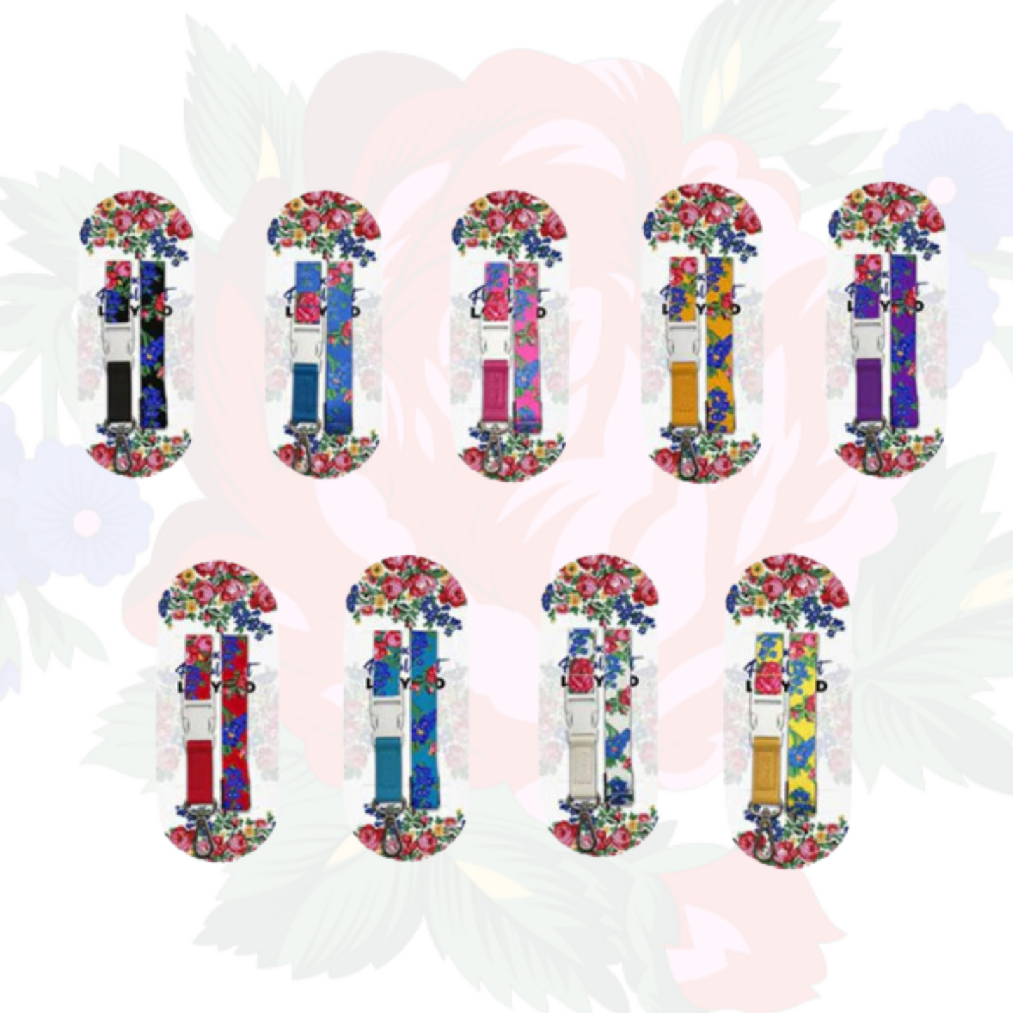 Floral Art Lanyard with Buckle