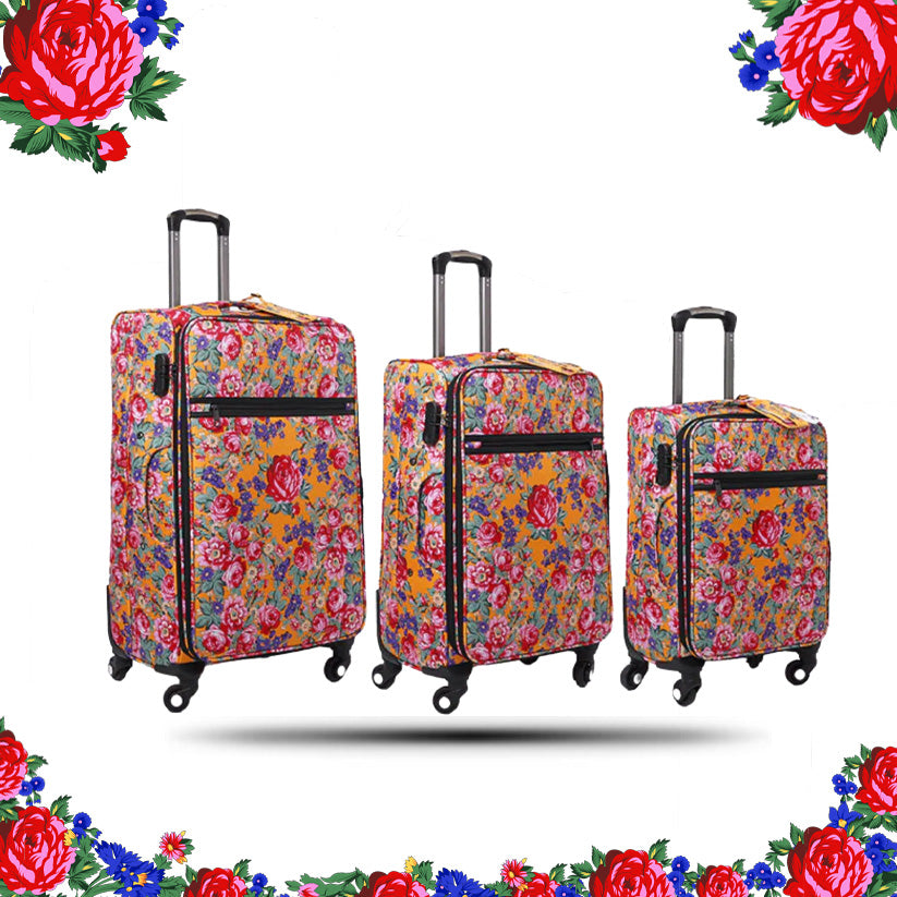 Ensemble de bagages 3 pièces Kokum Floral Art Design