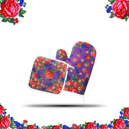 Ensemble de gants et tapis d'art floral Kokum