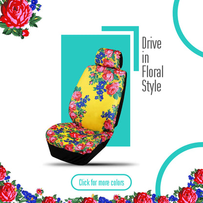 Funda de asiento de arte floral Kokum