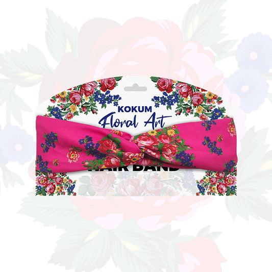 Bande de cheveux turban d’art floral Kokum