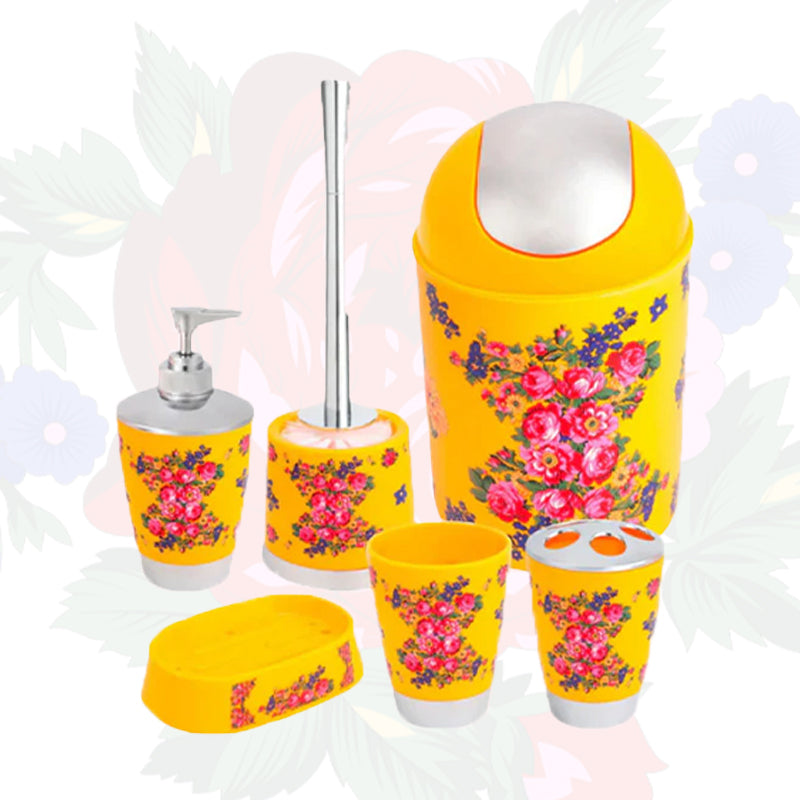 Kokum Floral Art Accesorios de baño Juego de baño de 6 piezas