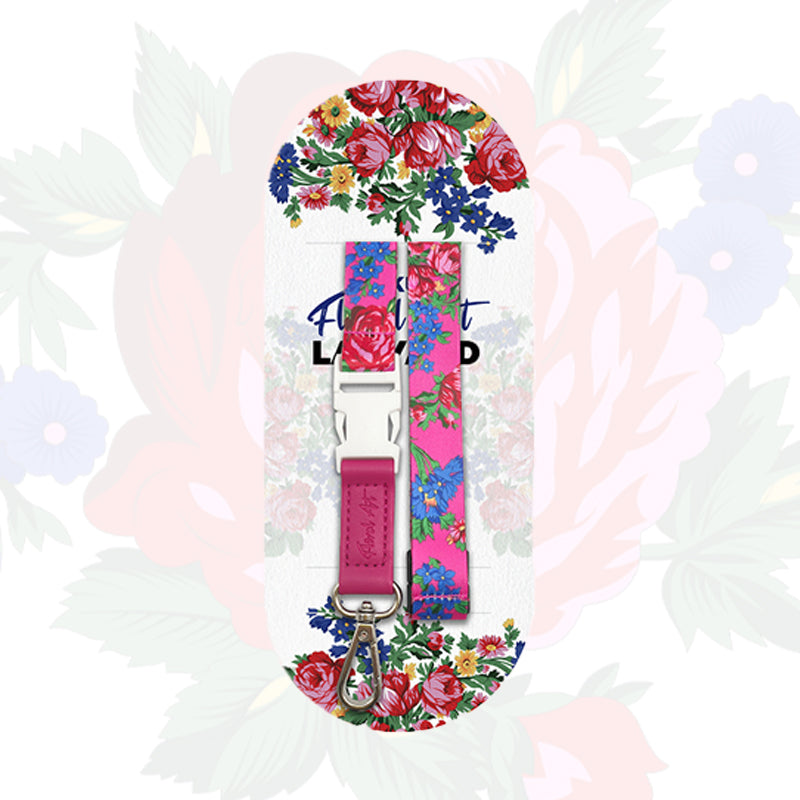 Floral Art Lanyard with Buckle