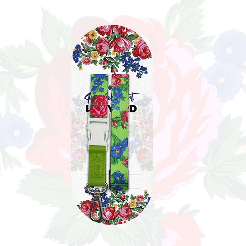 Floral Art Lanyard with Buckle