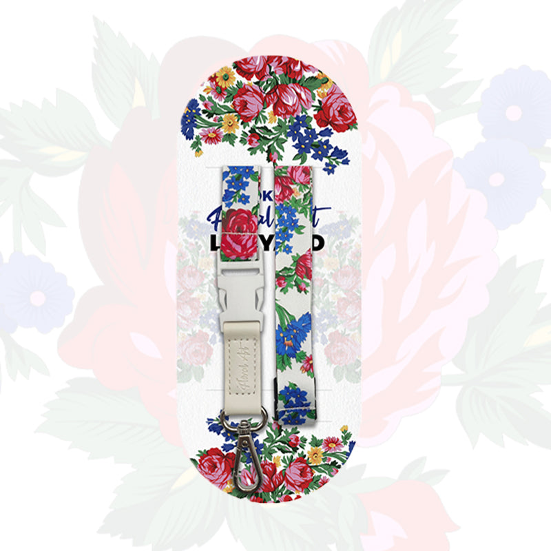 Floral Art Lanyard with Buckle