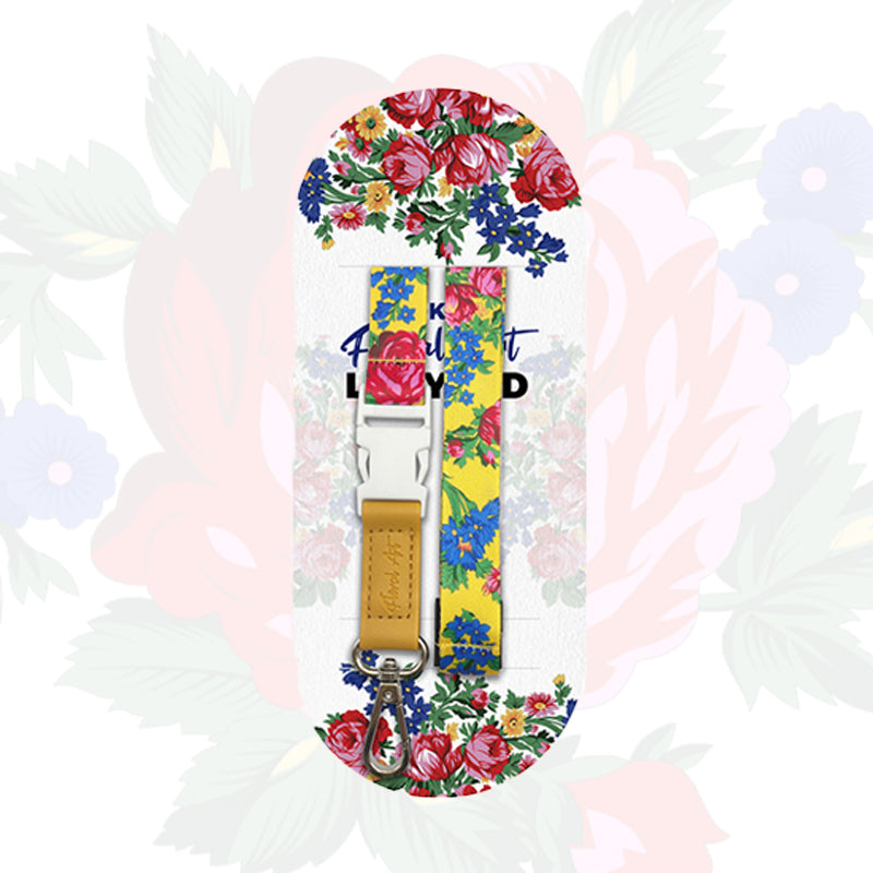 Floral Art Lanyard with Buckle