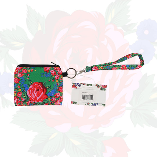 Floral Art Coin Bag with Wristlet