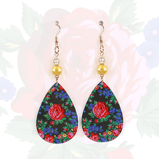 Kokum Floral Art Oval Shaped Earring