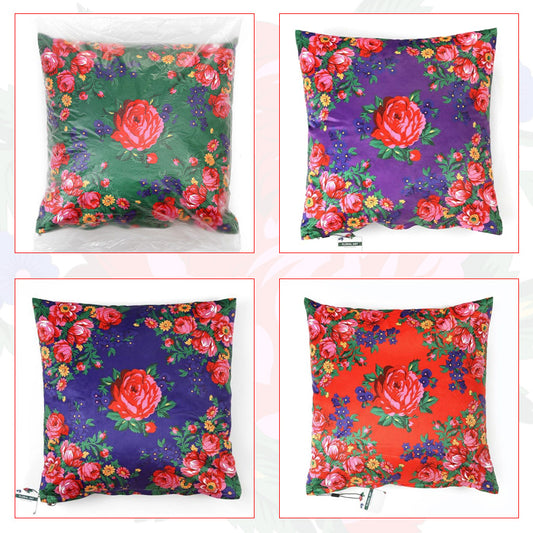 Kokum Floral Silk Touch Cushion