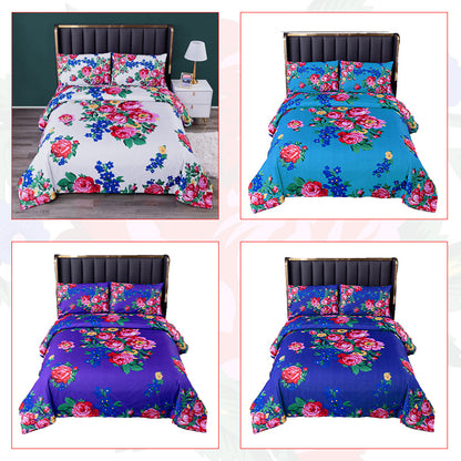 Floral Art 4 Pcs Sheet and Duvet Cover Set