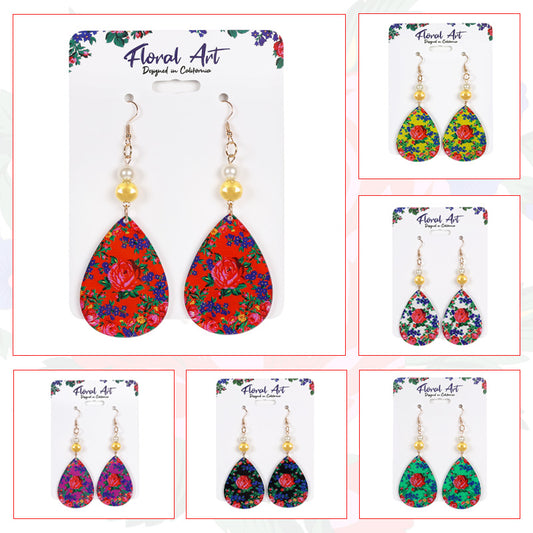 Kokum Floral Art Oval Shaped Earring