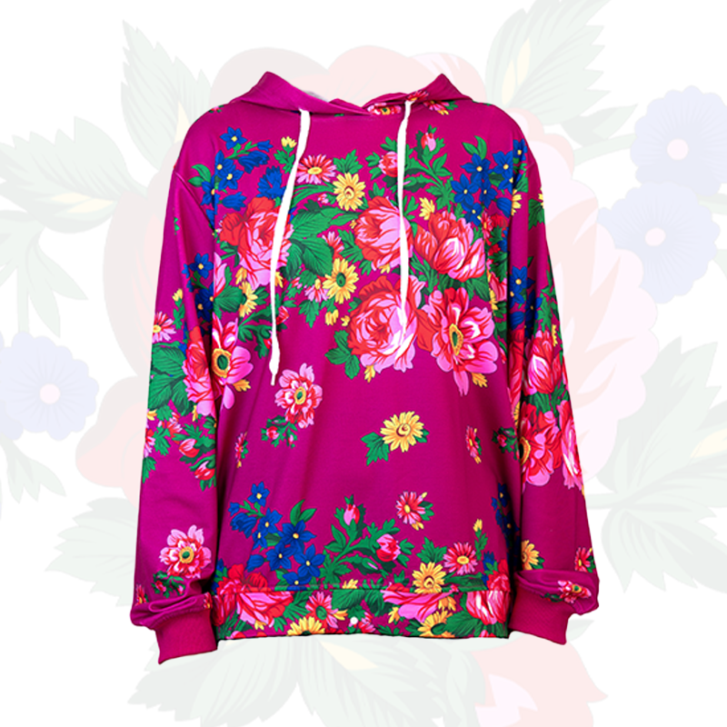 Kokum Floral Silk Touch Ladies Hoodie