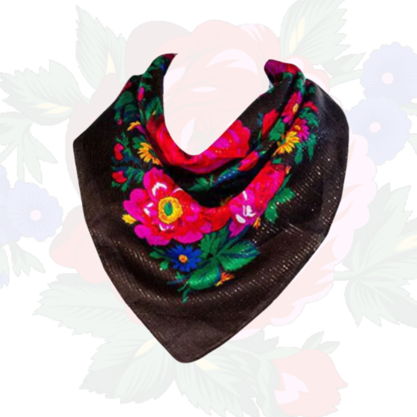 Metallic Kokum Floral Scarf