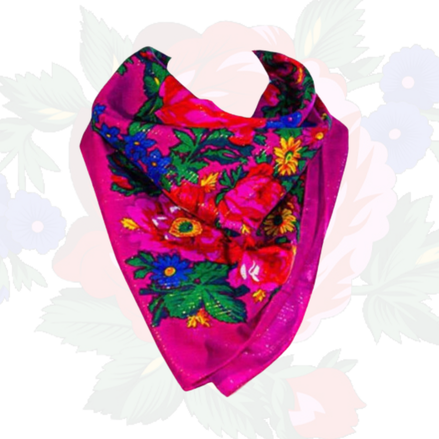 Metallic Kokum Floral Scarf