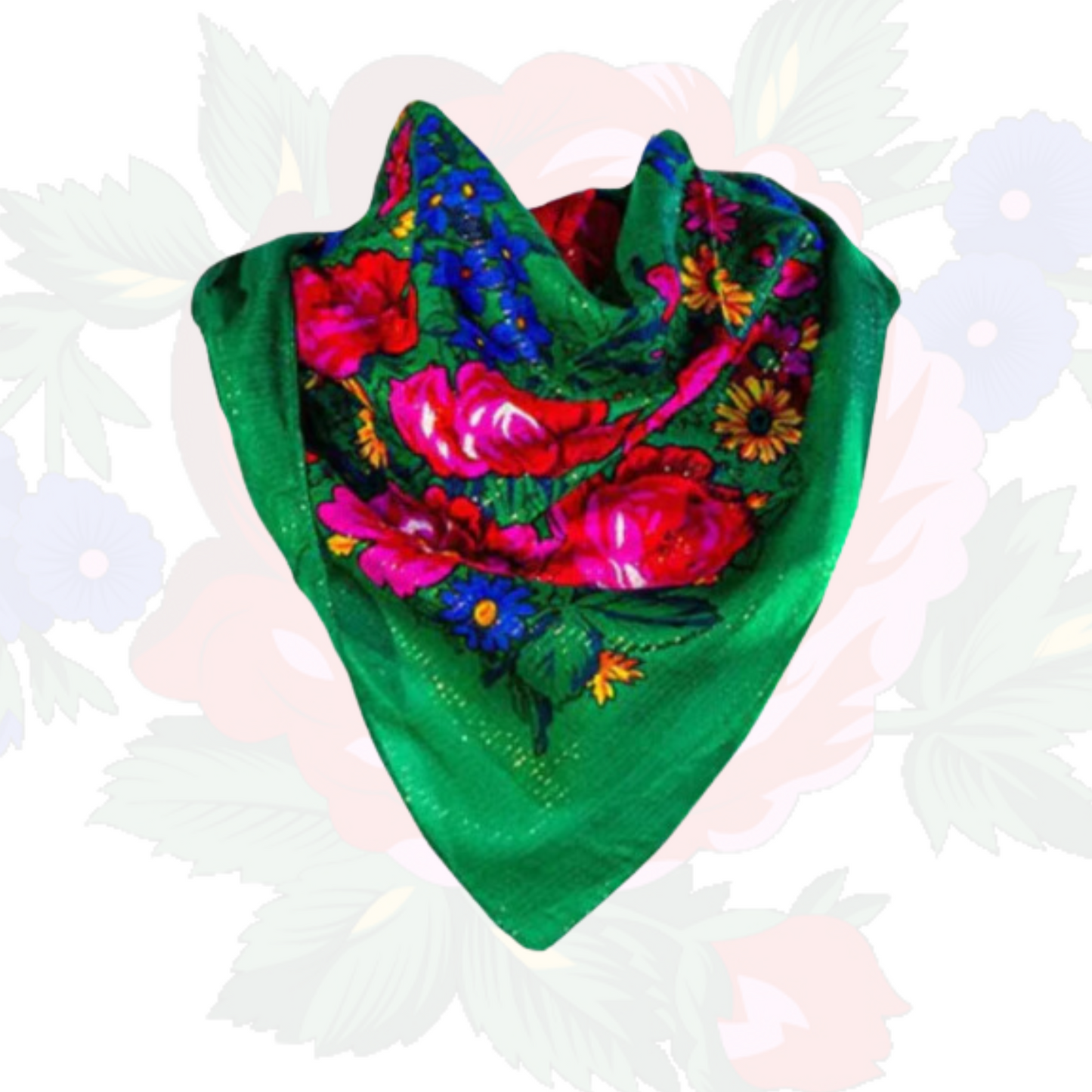 Metallic Kokum Floral Scarf