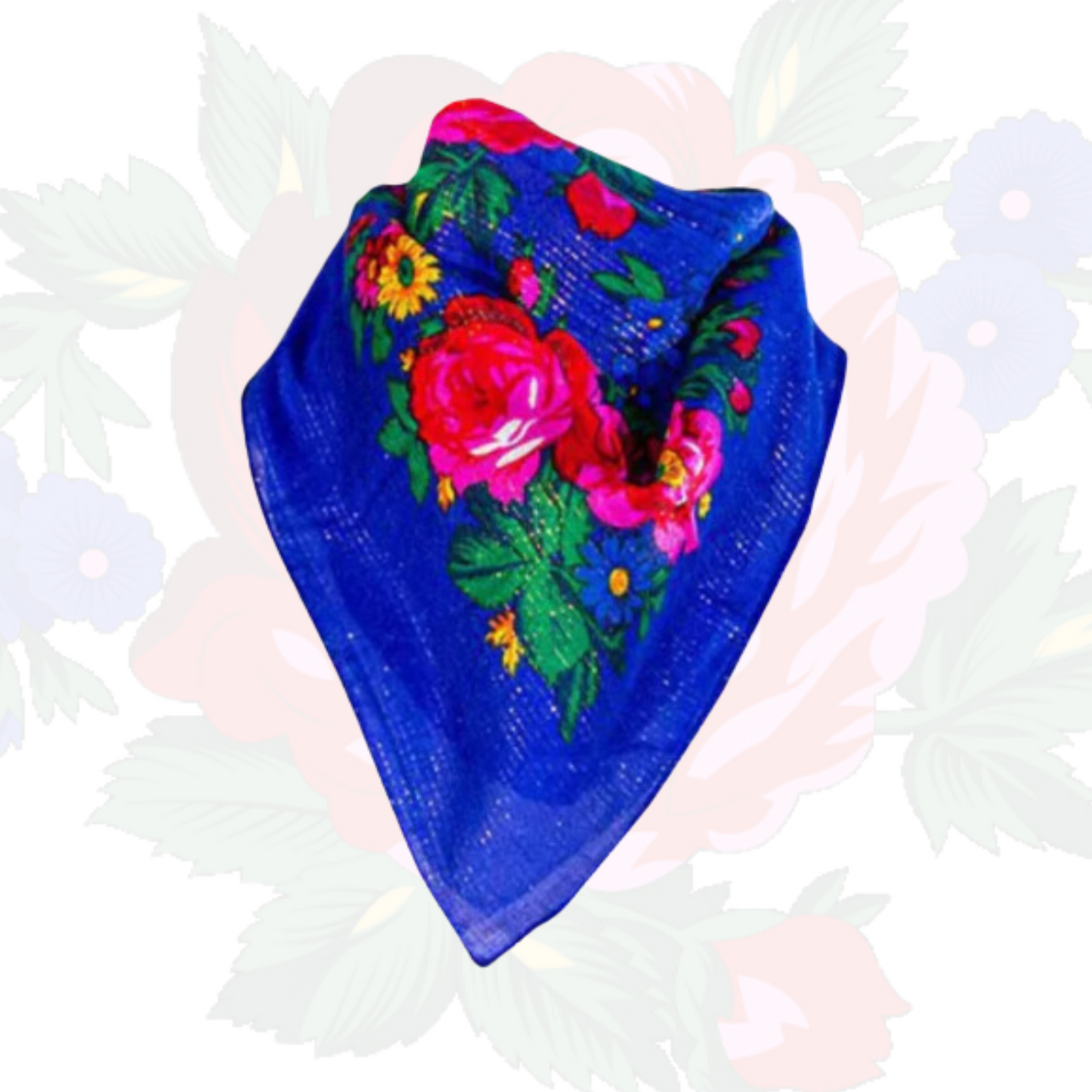 Metallic Kokum Floral Scarf