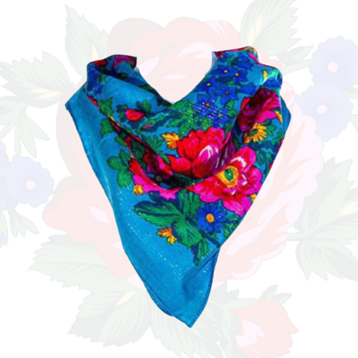 Metallic Kokum Floral Scarf