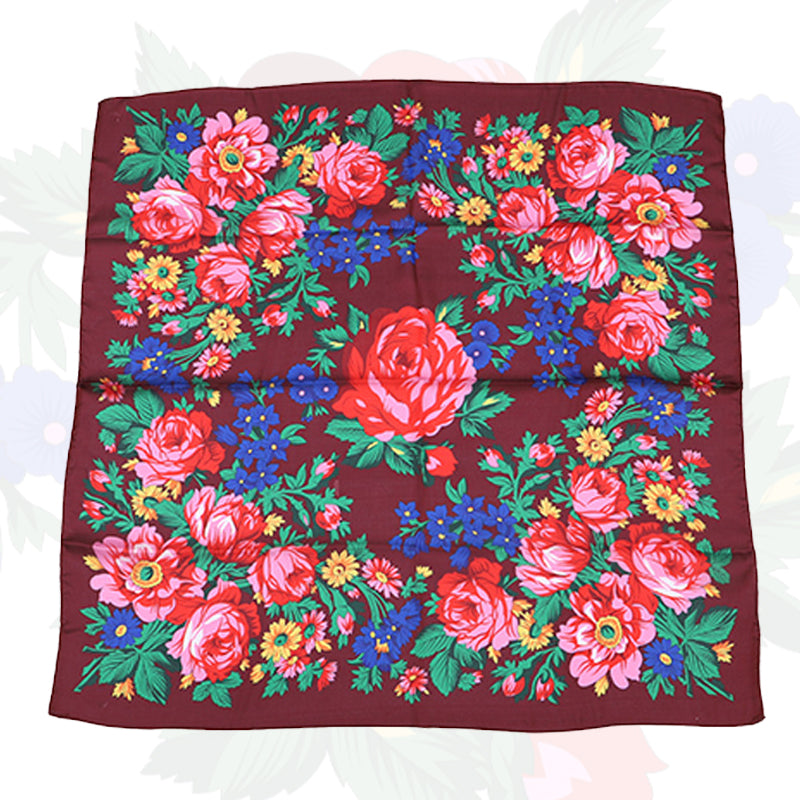 Silk Touch Kokum Floral Scarf