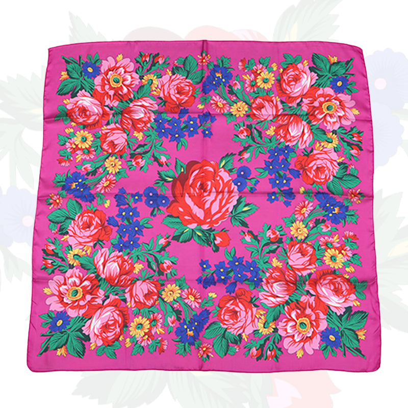 Silk Touch Kokum Floral Scarf