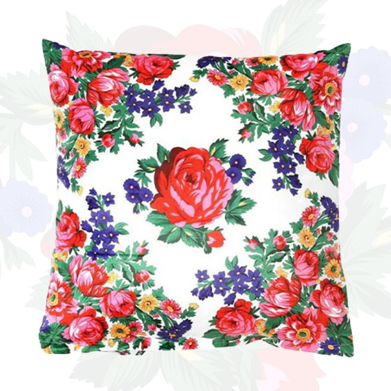 Kokum Floral Silk Touch Cushion