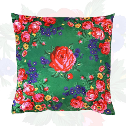 Kokum Floral Silk Touch Cushion