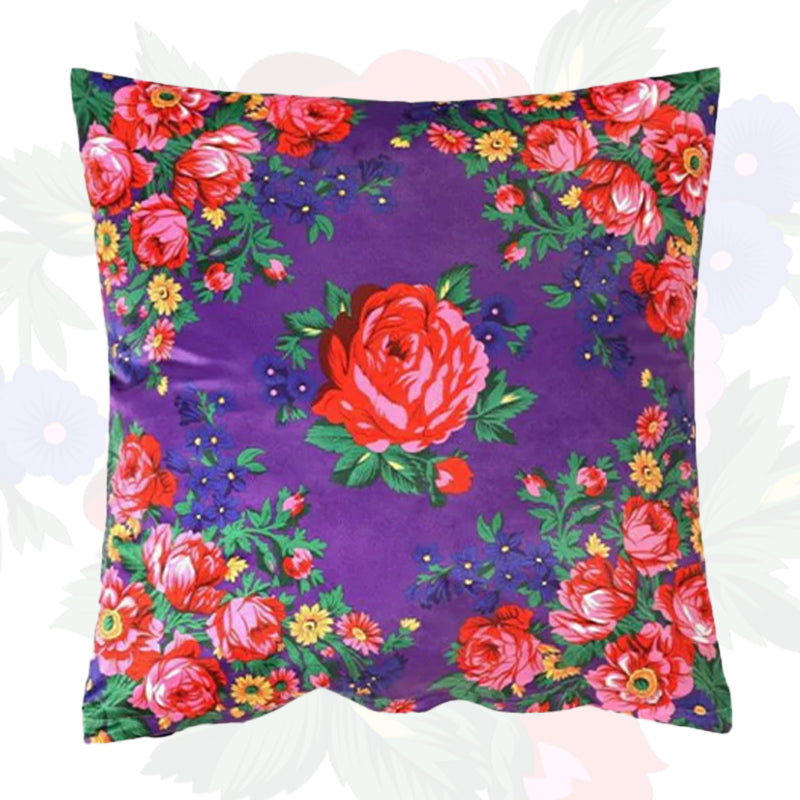 Kokum Floral Silk Touch Cushion