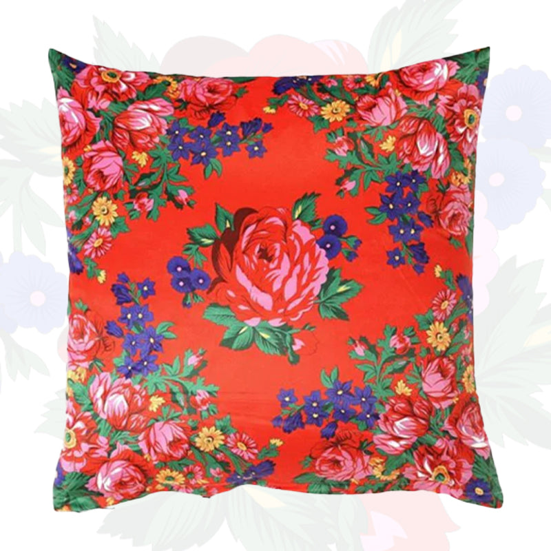 Kokum Floral Silk Touch Cushion