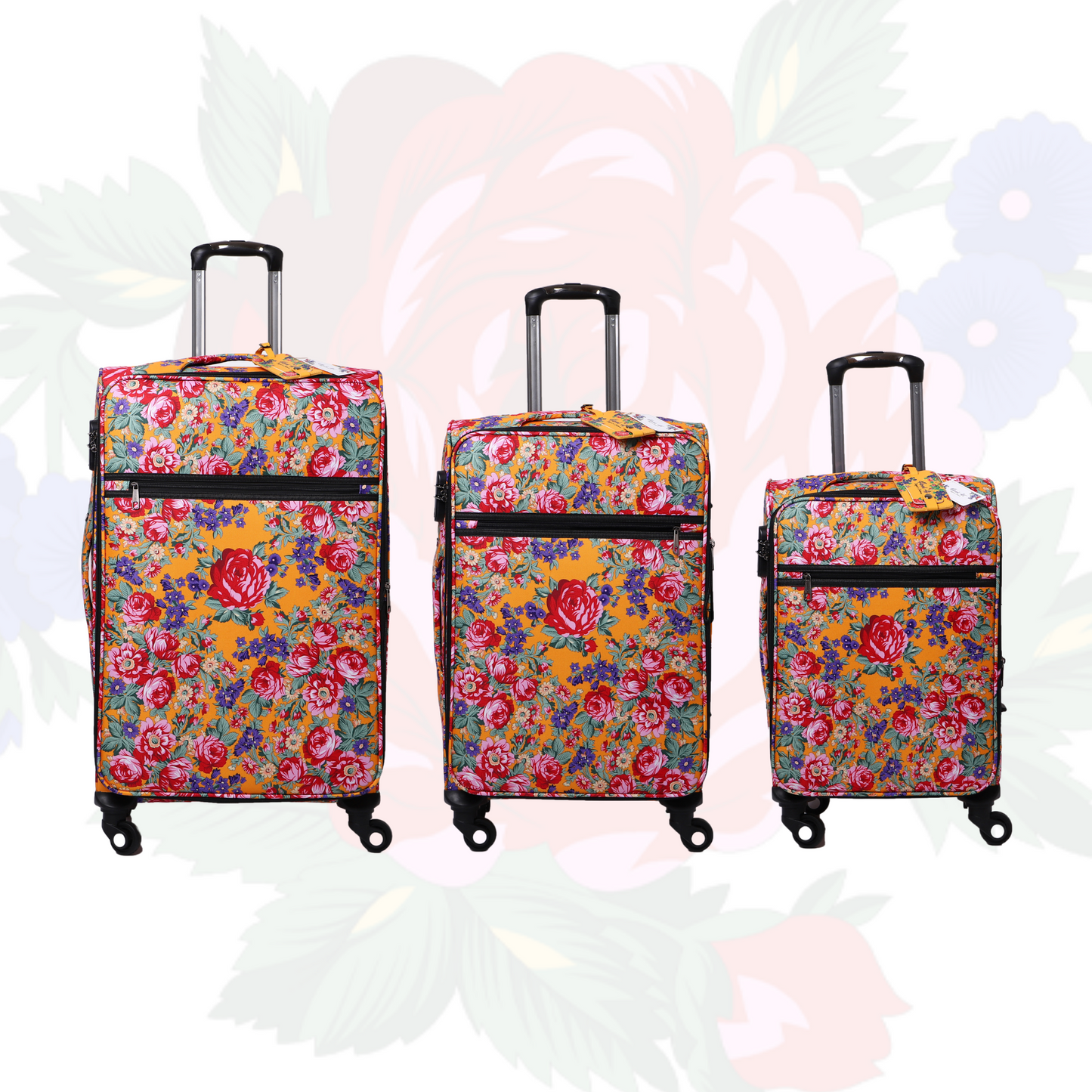 Kokum Floral Traveler's Luggage - 3 Pcs Set