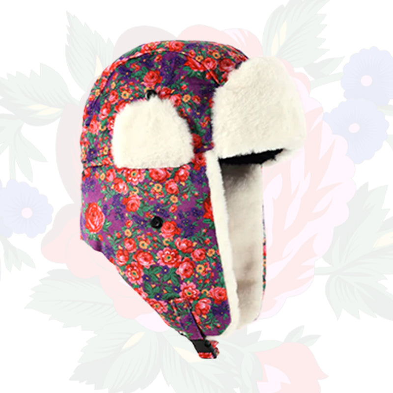 Kokum Floral Art Winter Trapper Hat